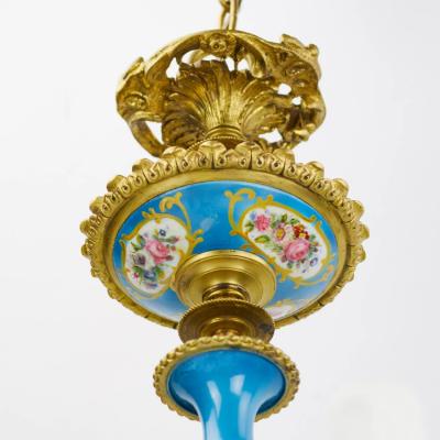 15 Light Gilt Bronze And Painted Porcelain Chandelier In The Louis XVI Style