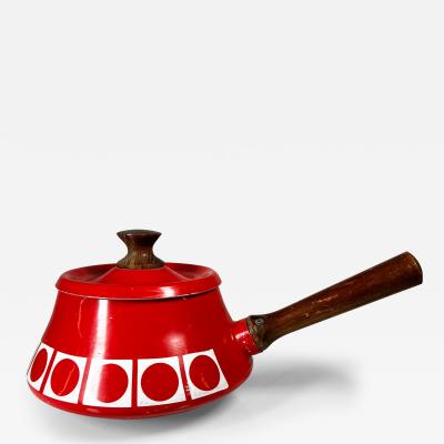 1960s Modern Atomic Red Fondue Sauce Pot by Imperial Inter Japan