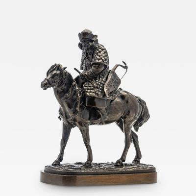 19th Century Russian Bronze The Messenger Evgeniy Lanceray c 1880