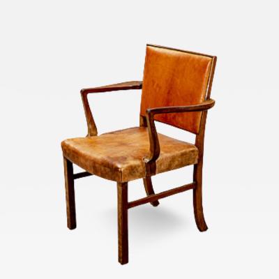 A J Iversen 1950s A J Iversen leather and mahogany armchair