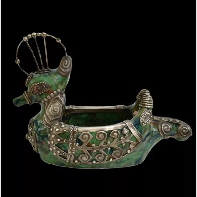 A Kovsh Ladya In The Form Of A Fairy Tale Bird Imperial Stroganov School