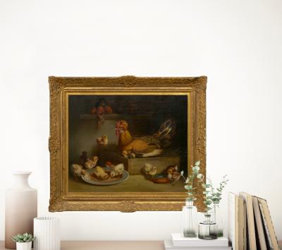 ANDREA CHERUBINI Hen and Chicks 1867 Andrea Cherubini Italian 1833 1905 