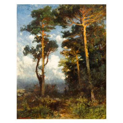 AUGUST SCHAEFFER VON WIENWALD Walking the Forest in the Evening 1874 August Schaeffer von Weinwald