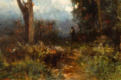 AUGUST SCHAEFFER VON WIENWALD Walking the Forest in the Evening 1874 August Schaeffer von Weinwald