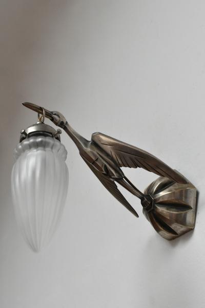 Albert Cheuret style pair of zoomorphic wall lamps 1930s 