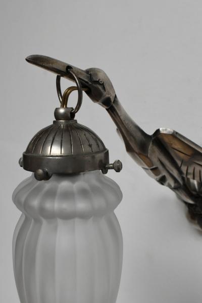 Albert Cheuret style pair of zoomorphic wall lamps 1930s 