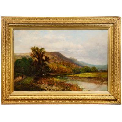 Alfred Augustus Glendening A River Landscape 1884 Alfred Augustus Glendening