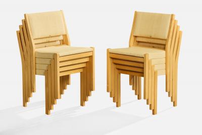 Alvar Aalto Dining Room Chairs with Birch and Raffia Finland 1980s