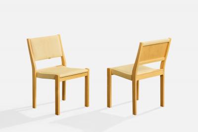 Alvar Aalto Dining Room Chairs with Birch and Raffia Finland 1980s