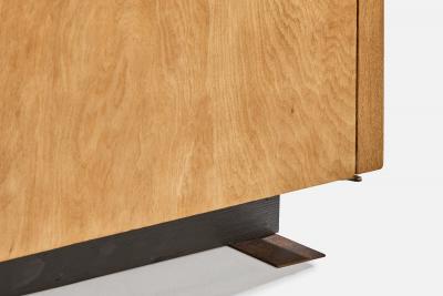 American Designer Cabinet with Maple and Metal 1950s