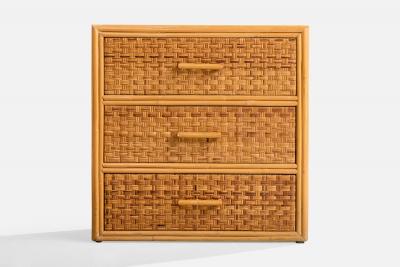 American Designer Chests of Drawers with Bamboo and Rattan USA 1970s