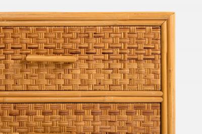 American Designer Chests of Drawers with Bamboo and Rattan USA 1970s
