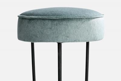 American Designer Counter Stools with Iron and Velvet USA 1950s