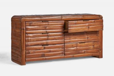 American Designer Dresser with Bamboo and Brass USA 1950s