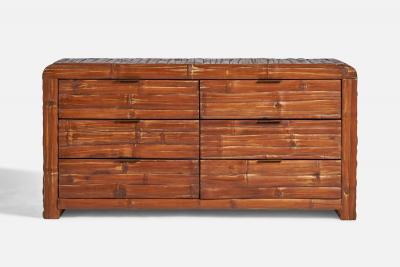 American Designer Dresser with Bamboo and Brass USA 1950s