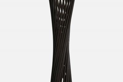 American Designer Floor Lamp with Iron and Paper USA 1950s