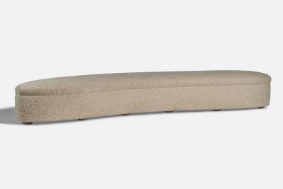 American Designer Large Organic Bench in Fabric USA 1940s