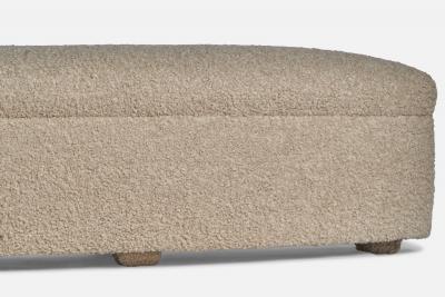 American Designer Large Organic Bench in Fabric USA 1940s