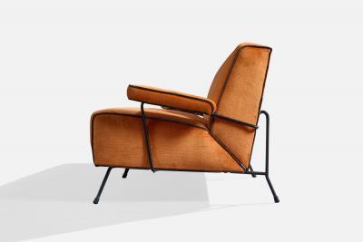 American Designer Sectional Sofa with Iron and Velvet USA 1950s