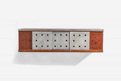 American Designer Wall Hanging Cabinet with Oak and Metal United States 1960s