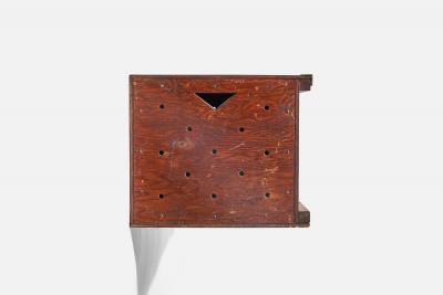 American Designer Wall Hanging Cabinet with Oak and Metal United States 1960s