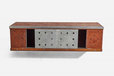 American Designer Wall Hanging Cabinet with Oak and Metal United States 1960s