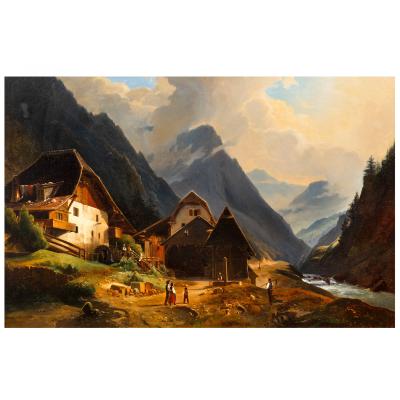 An Expansive Alpine Landscape 19th Century