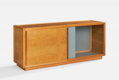 Andre Sornay Cabinet with Walnut and Glass France 1960s