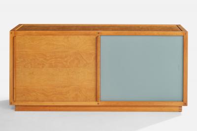 Andre Sornay Cabinet with Walnut and Glass France 1960s