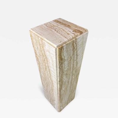 Angelo Mangiarotti Midcentury Beautifully Variegated Travertine 1980s Pedestal