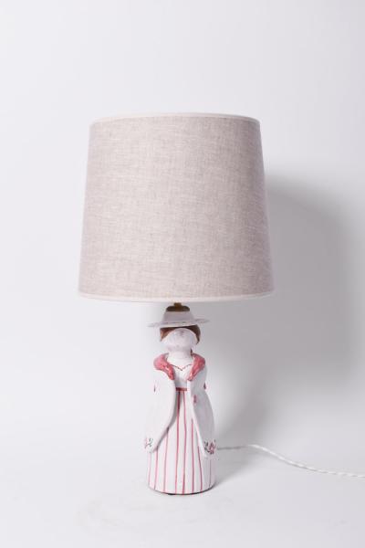 Anthropomorphic ceramic lamp representing a farmer woman Portugal 1950s