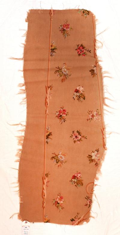 Antique Aubusson French Tapestry Cover Seat 1 of pair 11 x 48