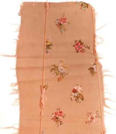 Antique Aubusson French Tapestry Cover Seat 1 of pair 11 x 48