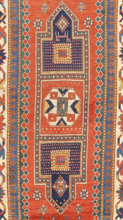 Antique Caucasian Borchelou Kazak Rug 4 8 x 8 6 