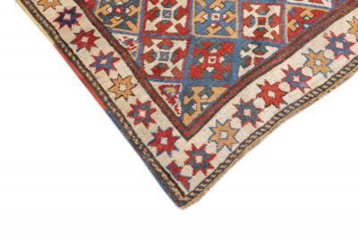 Antique Caucasian Kazak Rug 3 9 x 7 2 