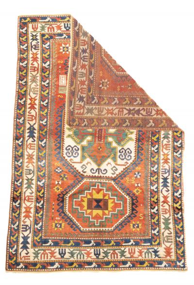 Antique Caucasian Kazak Rug 5 7 x 8 0 