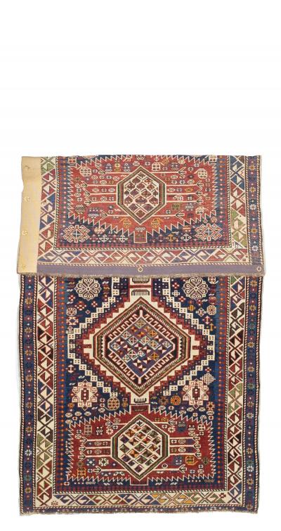 Antique Caucasian Kuba Rug 3 8 x 7 1 