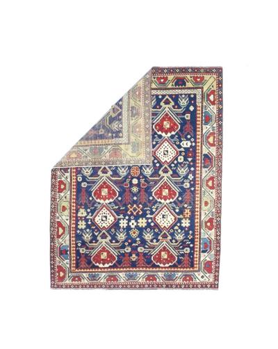 Antique Caucasian Kuba Rug 3 9 x 4 10 
