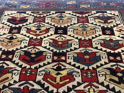 Antique Caucasian Kuba Rug 34 x 50 