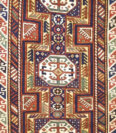 Antique Caucasian Kuba Rug 46 x 101 