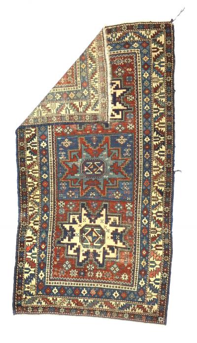 Antique Caucasian Lezgi Rug 31 x 57 