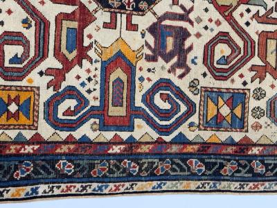 Antique Caucasian Perpedil Rug 33 x 48 