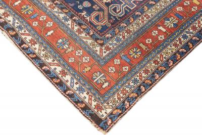Antique Caucasian Perpedil Rug 4 4 x 5 11 