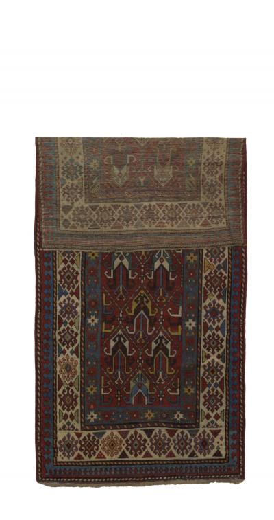 Antique Caucasian Rug 3 8 x 7 10 