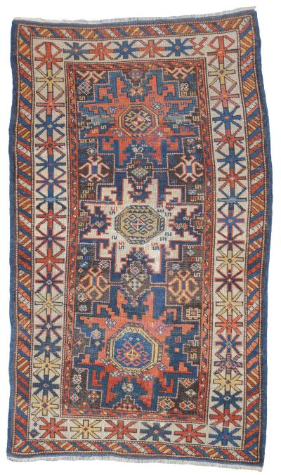 Antique Caucasian Shirvan Lezgi Design Rug 2 10 x 4 10 