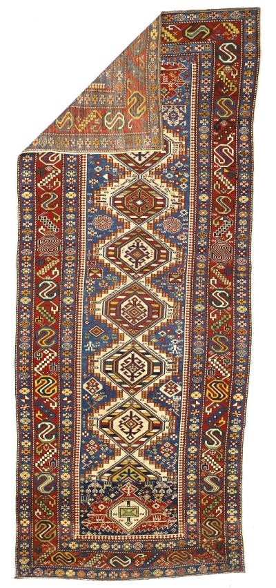 Antique Caucasian Shirvan Rug 3 9 x 8 11 
