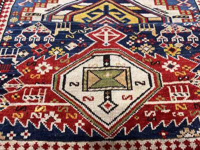 Antique Caucasian Shirvan Rug 3 9 x 8 11 