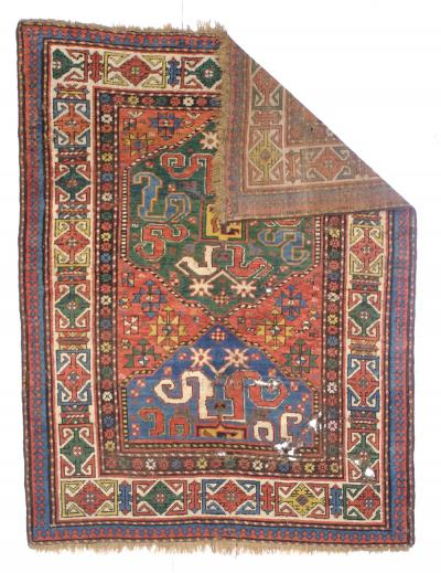 Antique Cloudband Kazak Rug 4 3 x 5 7 