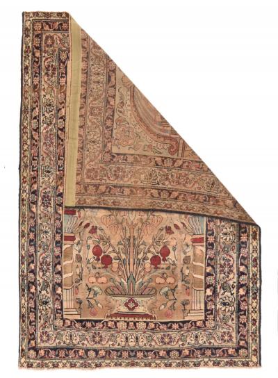 Antique Dark Beige Lavar Kerman Rug 4 4 x 6 2 