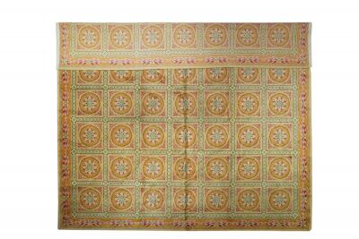 Antique European Savonnerie Rug 13 5 x 13 5 